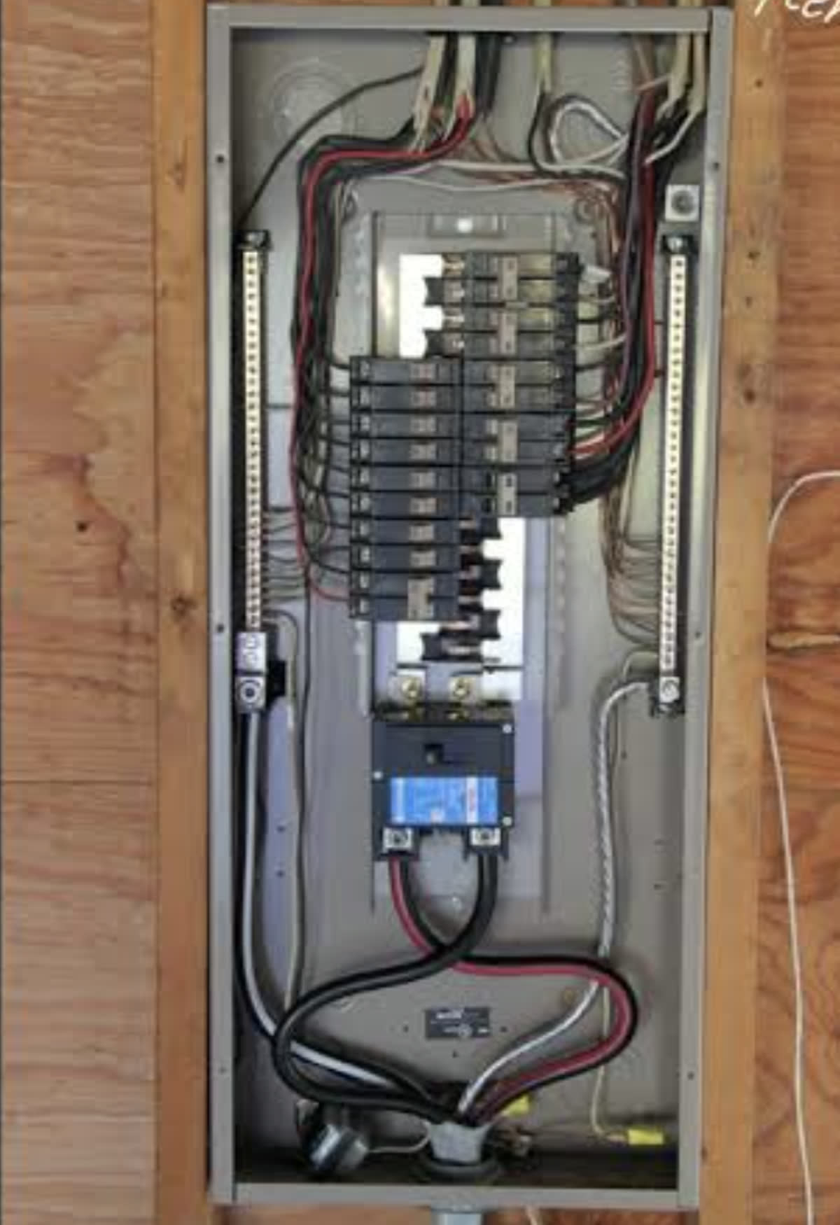 Electrical panel opened up during a service call
